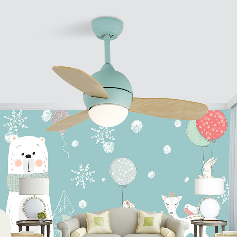 Dome Kids Bedroom Pendant Fan Lamp Metal 36