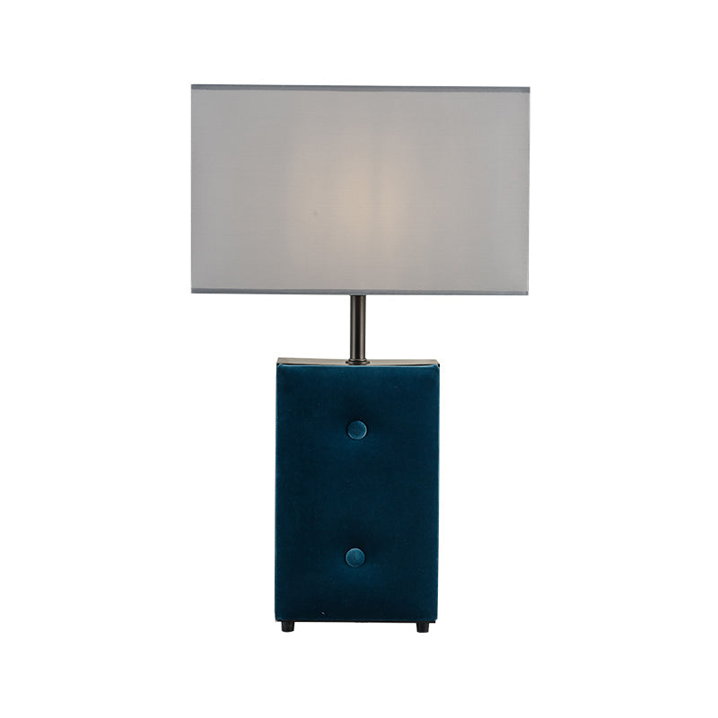 Modernist Rectangle Shape Task Lighting Fabric 1 Bulb Reading Book Light in Blue Clearhalo 'Lamps' 'Table Lamps' Lighting' 404654