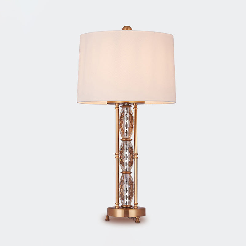 Oblong Shape Desk Light Contemporary Faceted Crystal 1 Head Night Table Lamp in Gold Clearhalo 'Lamps' 'Table Lamps' Lighting' 405126