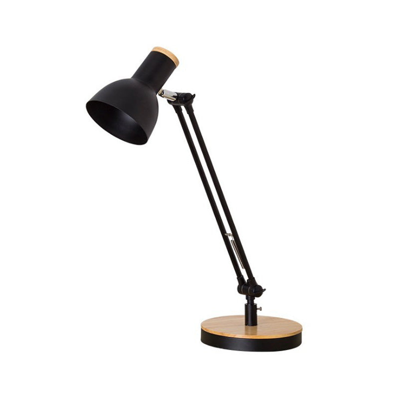 Domed Metal Desk Light Modernist 1 Bulb Black/White Night Table Lamp with Rotating Node Clearhalo 'Lamps' 'Table Lamps' Lighting' 405569