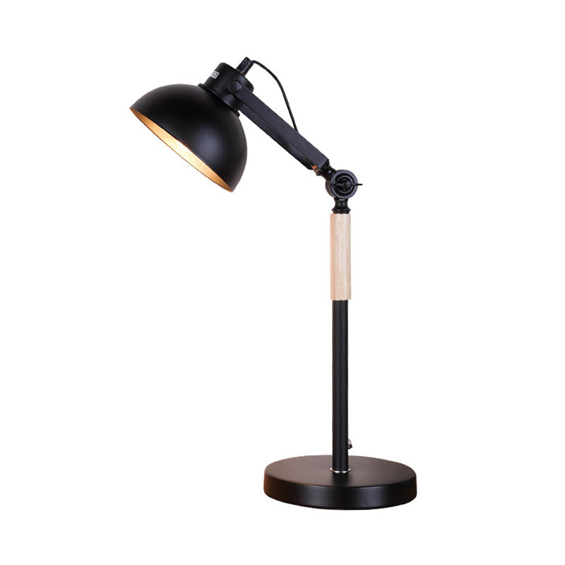 1 Head Bowl Desk Light Modernism Metal Night Table Lamp in White/Black with Rotating Node Clearhalo 'Lamps' 'Table Lamps' Lighting' 405596