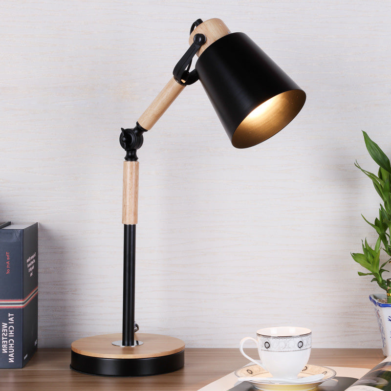 Bell Desk Light Contemporary Metal 1 Bulb Black/White Night Table Lamp for Living Room Black Clearhalo 'Lamps' 'Table Lamps' Lighting' 405605