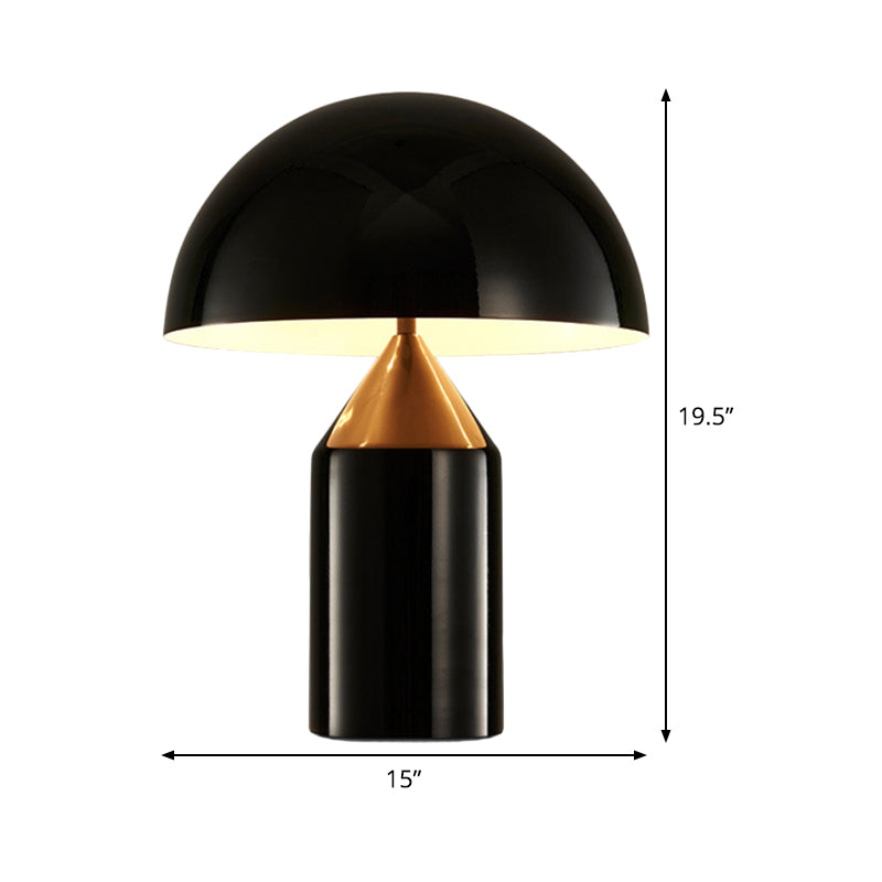 Dome Metal Table Light Post-Modern 2 Bulbs Black Nightstand Lamp for Living Room Clearhalo 'Lamps' 'Table Lamps' Lighting' 405931