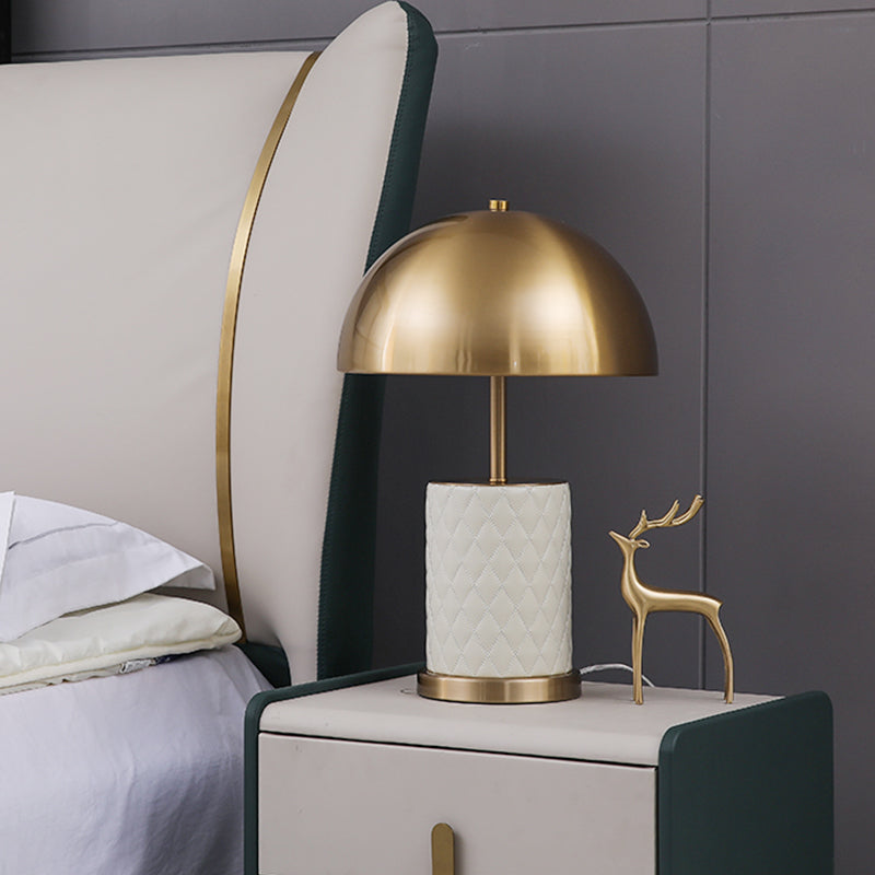 Metal Bowl Night Table Lighting Post-Modern 1 Head Brass Nightstand Light for Bedroom Clearhalo 'Lamps' 'Table Lamps' Lighting' 405934