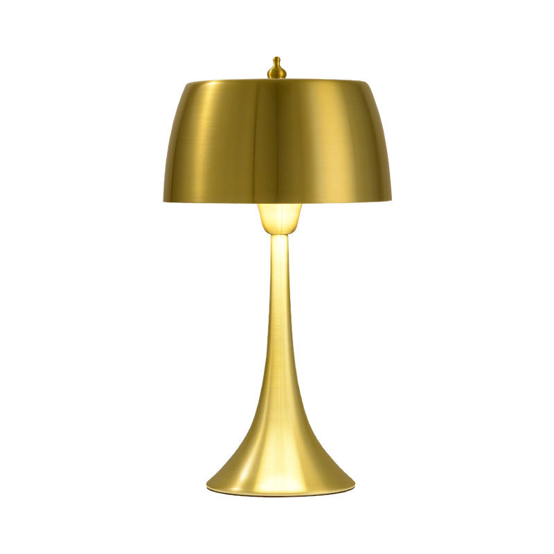 Drum Nightstand Light Post-Modern Metal 1 Light Gold Night Table Lighting for Bedroom Clearhalo 'Lamps' 'Table Lamps' Lighting' 406000