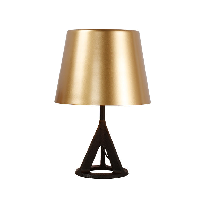 Metal Cone Night Table Lamp Minimalist 1 Bulb Gold Nightstand Lighting for Living Room Clearhalo 'Lamps' 'Table Lamps' Lighting' 406030