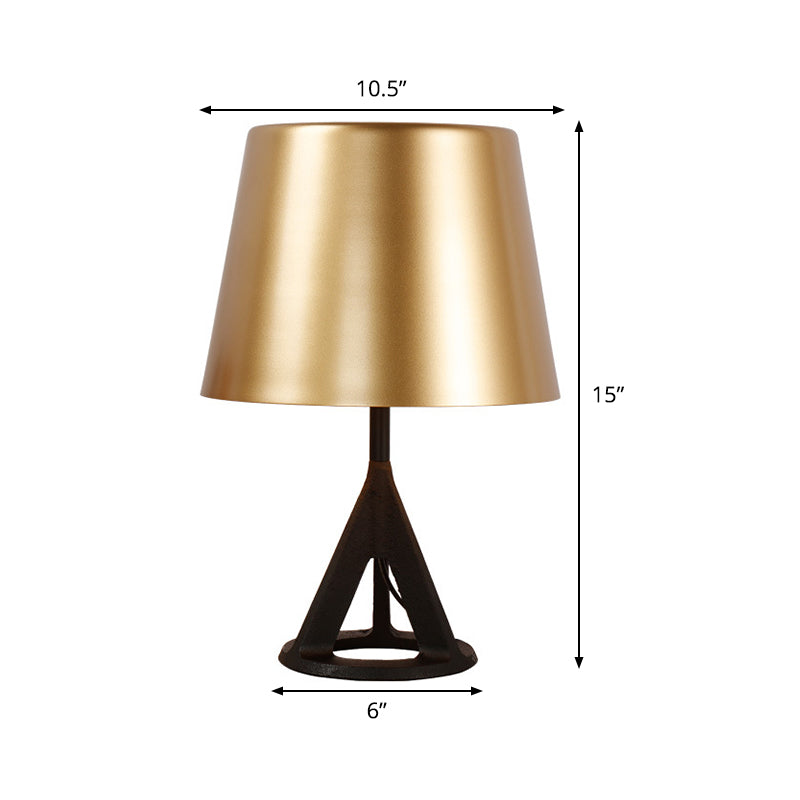 Metal Cone Night Table Lamp Minimalist 1 Bulb Gold Nightstand Lighting for Living Room Clearhalo 'Lamps' 'Table Lamps' Lighting' 406031