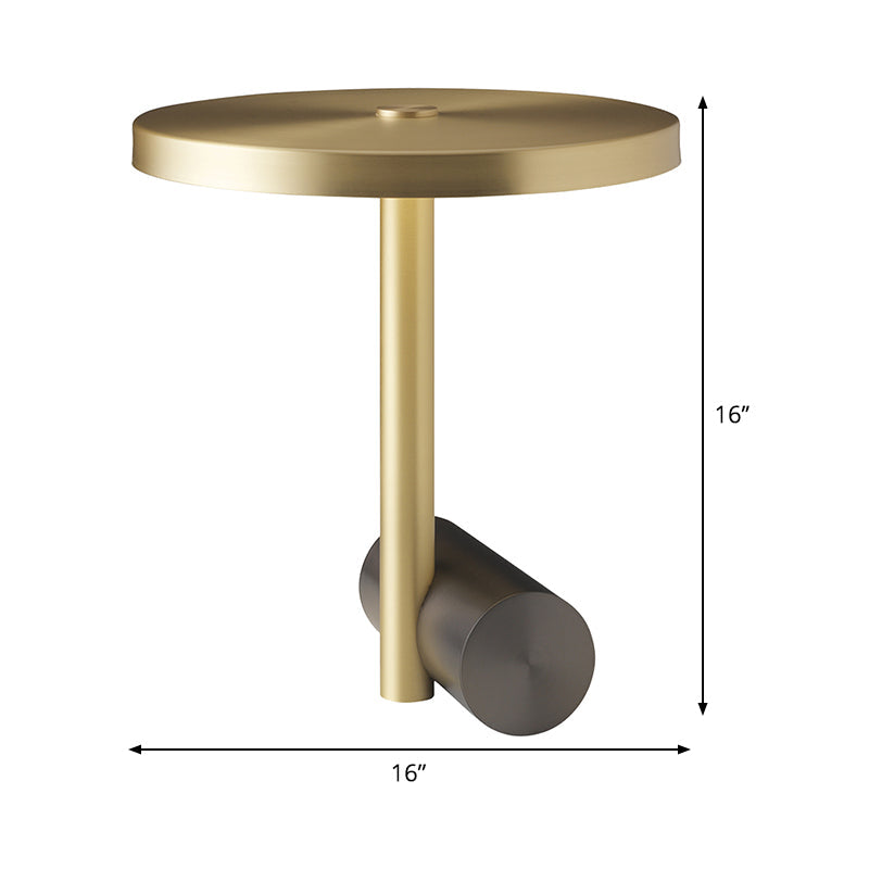 Post-Modern LED Nightstand Lamp Gold Circular Table Lighting with Metal Shade for Study Room Clearhalo 'Lamps' 'Table Lamps' Lighting' 406198