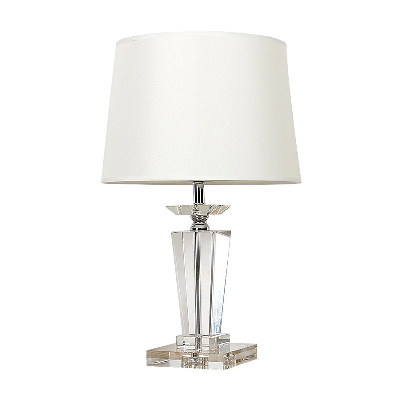 1-Light Living Room Table Lamp Modernism White Night Lighting with Beveled K9 Crystal Clearhalo 'Lamps' 'Table Lamps' Lighting' 406270