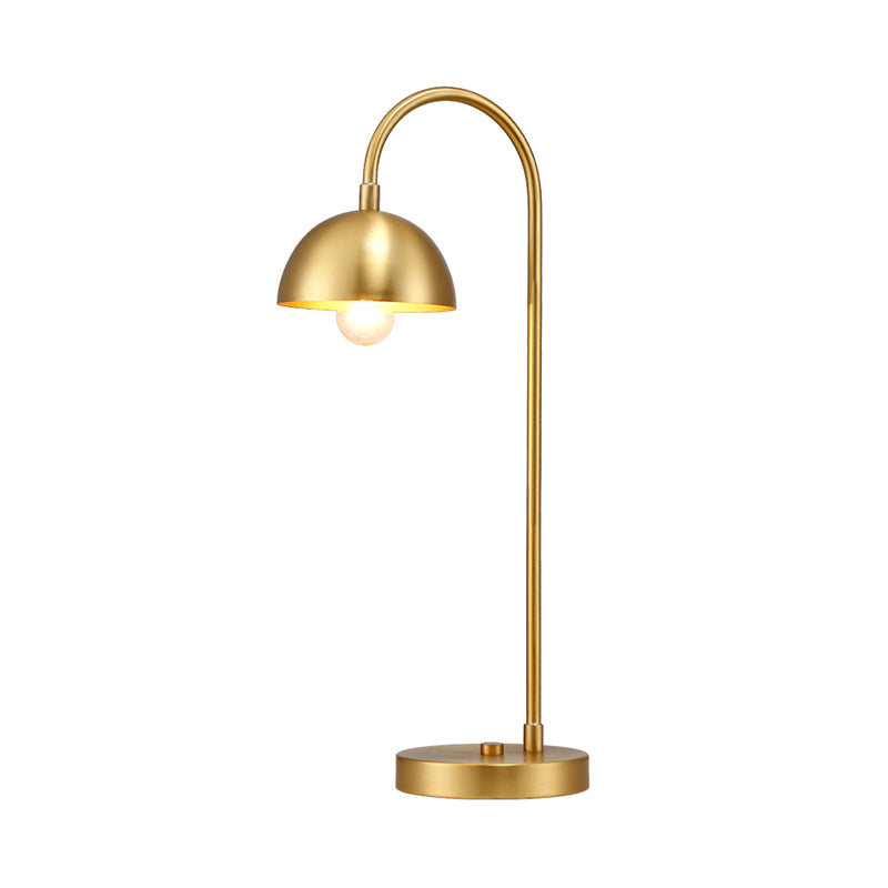 Post-Modern Dome Nightstand Light Metal 1-Head Bedroom Night Table Lamp in Gold Clearhalo 'Lamps' 'Table Lamps' Lighting' 406775