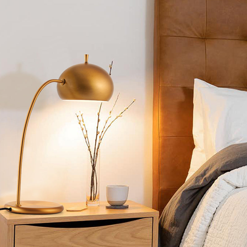 Metal Dome Nightstand Light Modernism 1 Light Brass Night Table Lighting for Bedroom Clearhalo 'Lamps' 'Table Lamps' Lighting' 406842