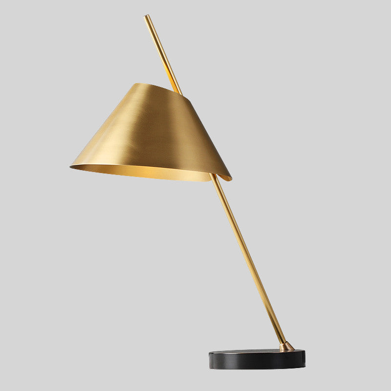 Brass Conical Nightstand Lamp Contemporary 1-Head Metal Night Lighting for Bedroom Clearhalo 'Lamps' 'Table Lamps' Lighting' 406853