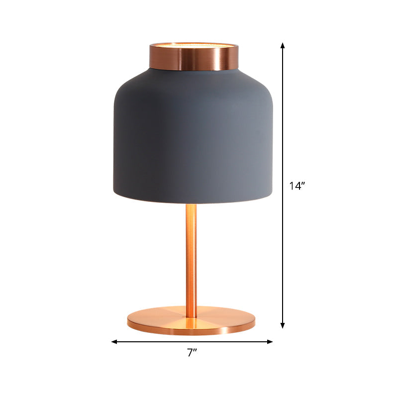 Metal Jar Night Table Lighting Modernist 1 Head Blue Nightstand Lamp for Living Room Clearhalo 'Lamps' 'Table Lamps' Lighting' 406878