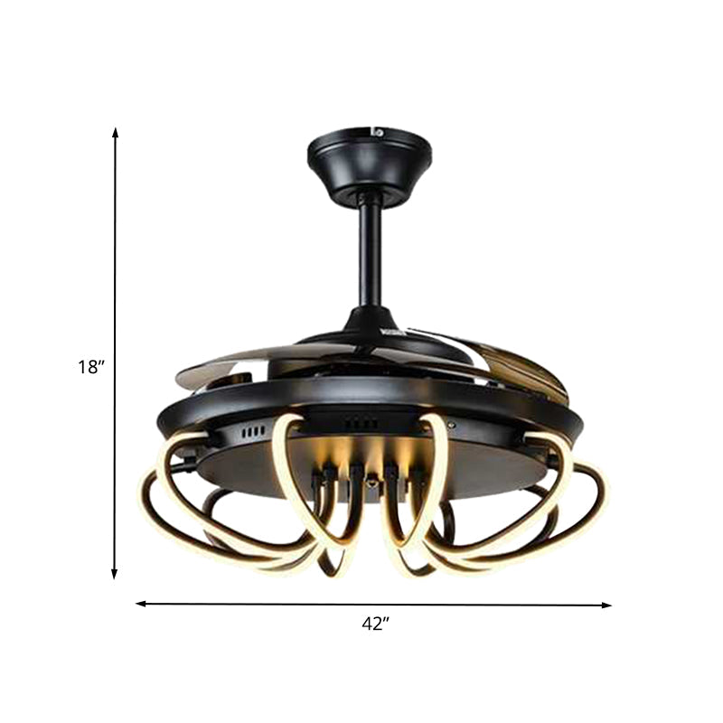 Swirl Acrylic Hanging Fan Lighting Traditional Living Room 42