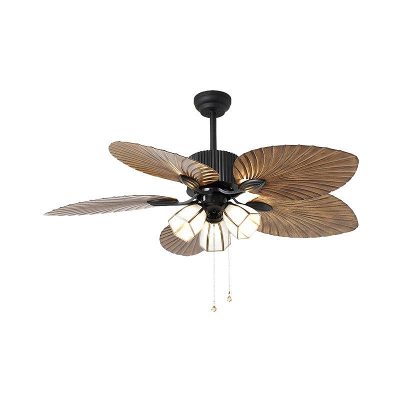 Retro Bell Hanging Fan Light Fixture 3-Bulb 42