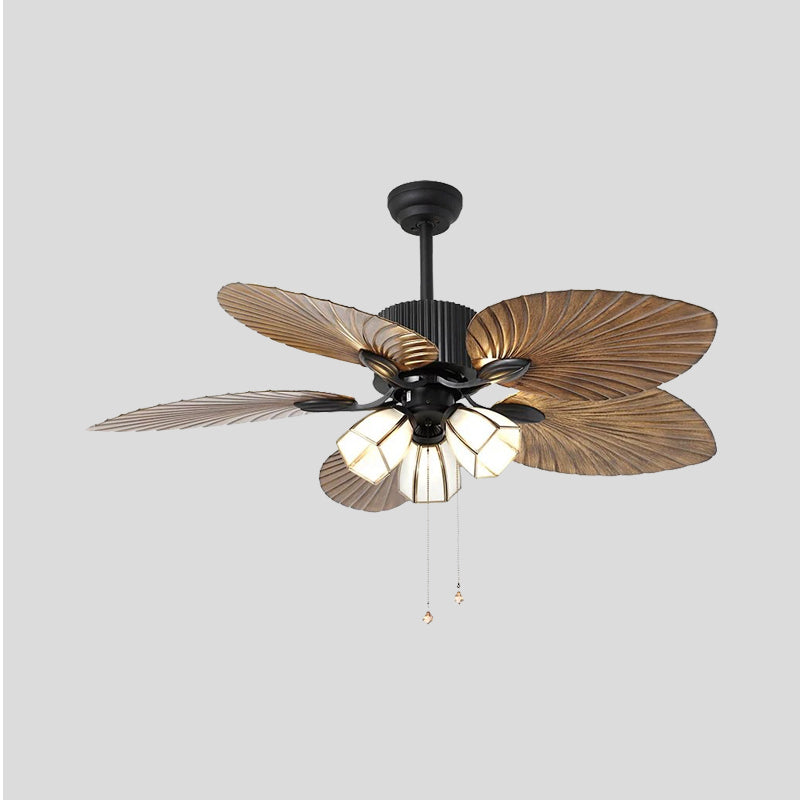 Retro Bell Hanging Fan Light Fixture 3-Bulb 42