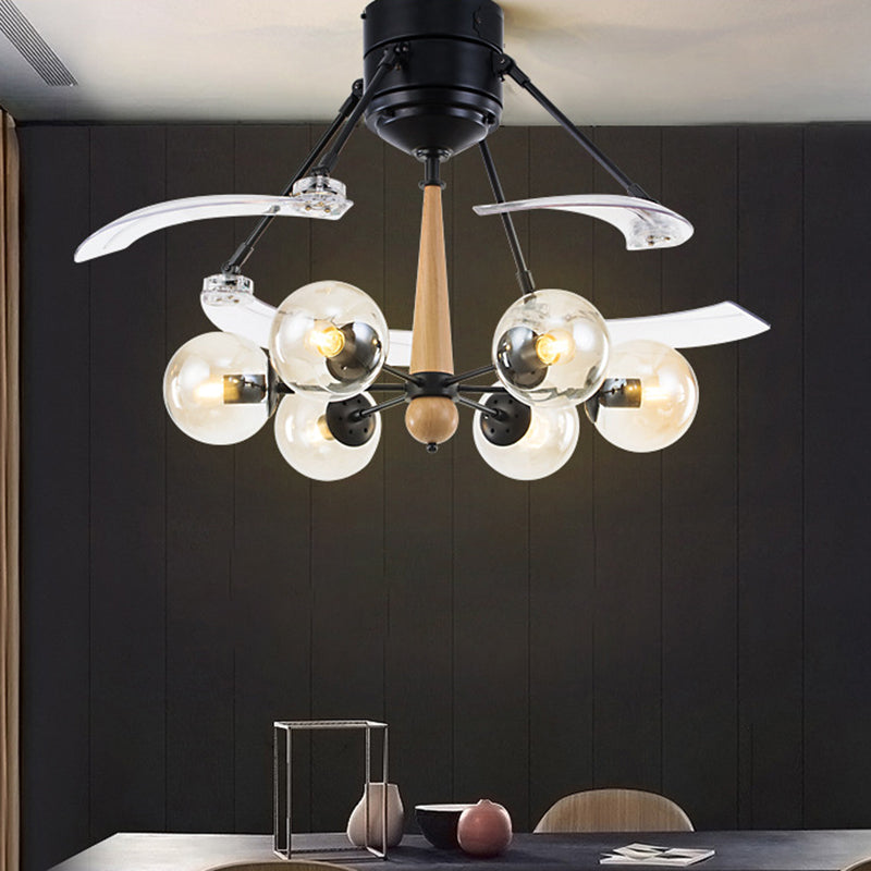 Industrial Orb Hanging Ceiling Fan Lamp 48