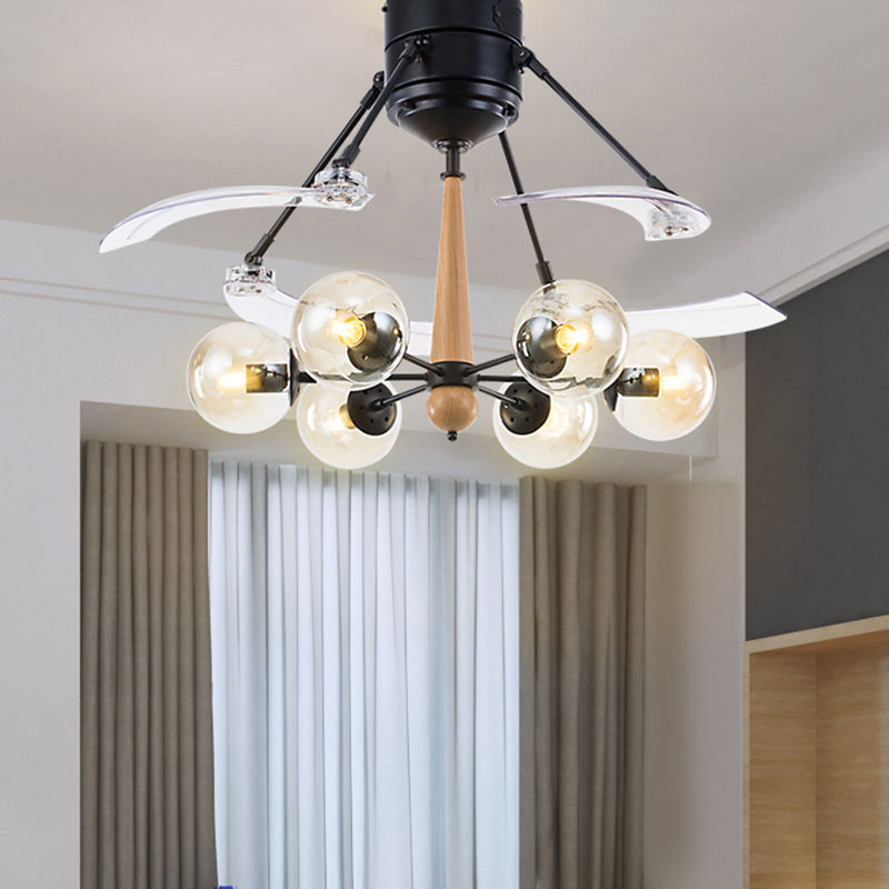 Industrial Orb Hanging Ceiling Fan Lamp 48