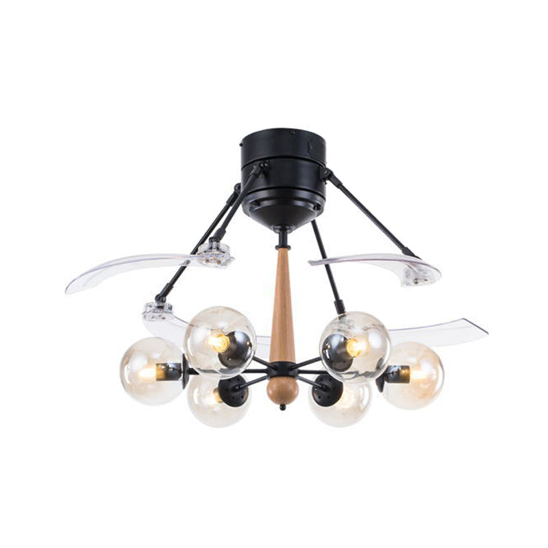 Industrial Orb Hanging Ceiling Fan Lamp 48