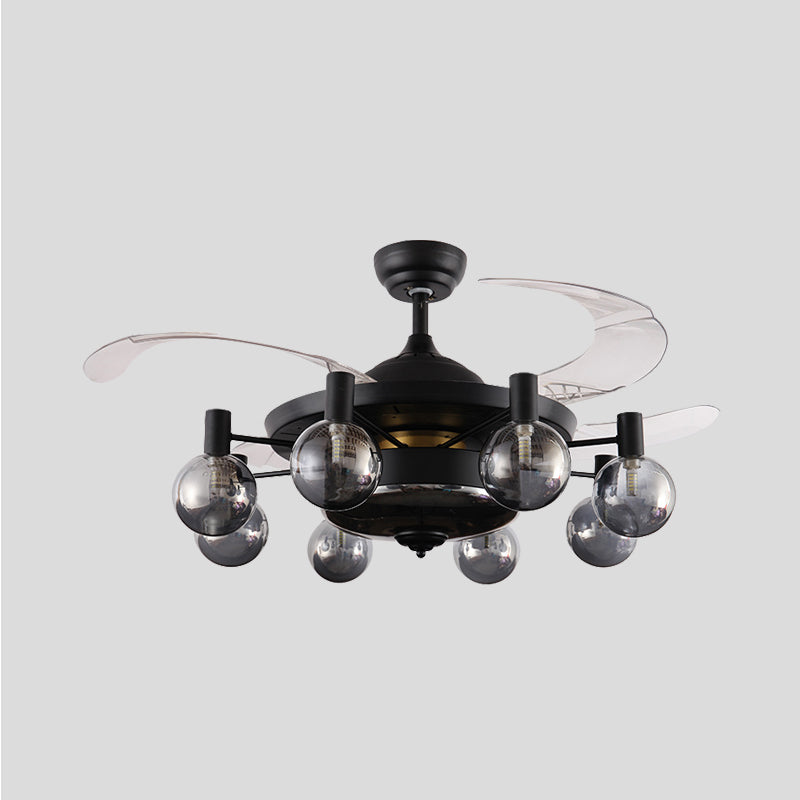 Metal Black Ceiling Fan Light Sputnik 48