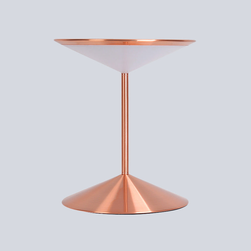 Metal Funnel Night Table Lighting Contemporary LED Rose Gold LED Nightstand Light for Bedroom Clearhalo 'Lamps' 'Table Lamps' Lighting' 410314