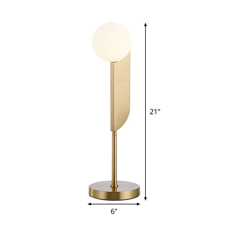 Cream Glass Ball Night Light Luxurious 1 Head Gold Metal Nightstand Lamp for Bedroom Clearhalo 'Lamps' 'Table Lamps' Lighting' 410393