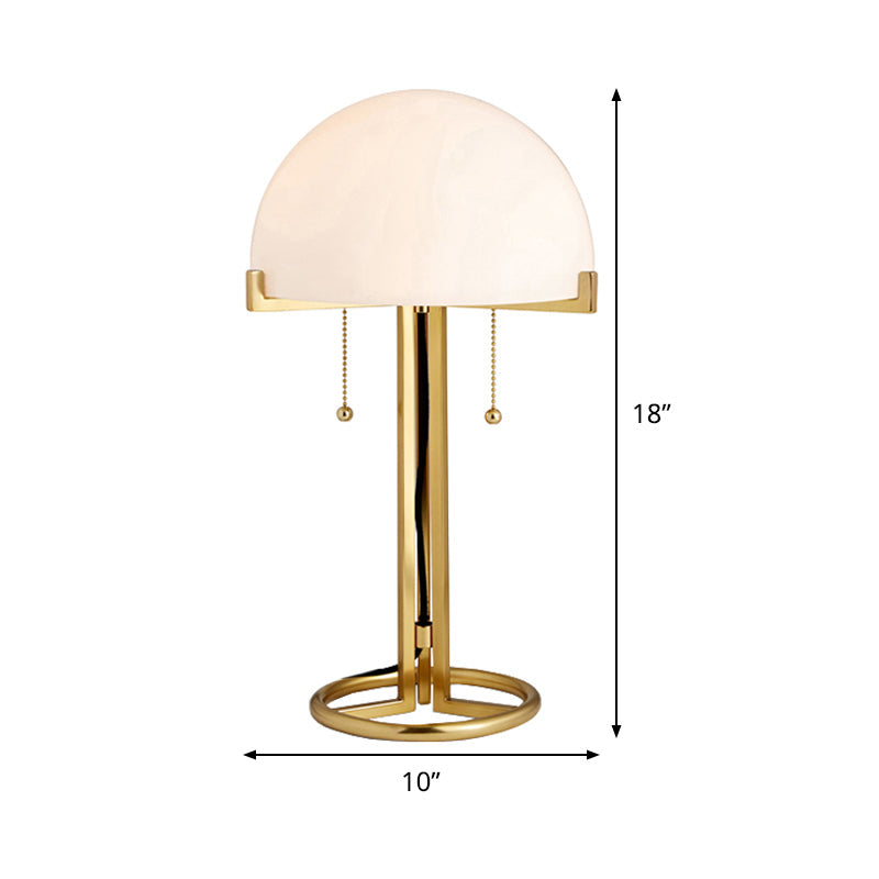 Bowl Metal Nightstand Lamp Minimalist White Glass 1-Head Gold Night Lighting for Bedroom Clearhalo 'Lamps' 'Table Lamps' Lighting' 410532