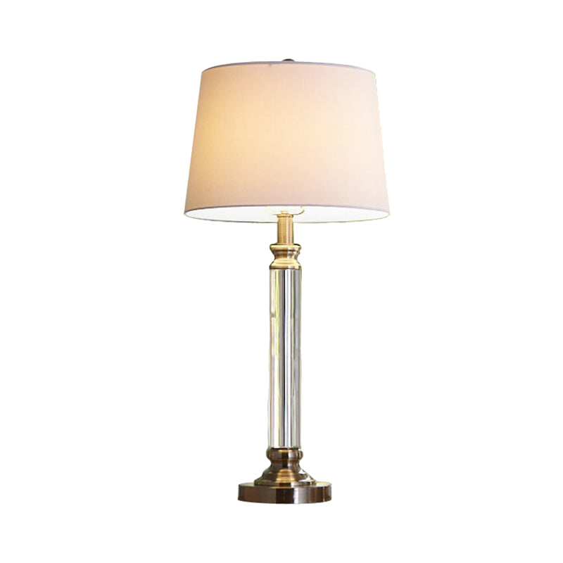 Contemporary 1 Head Task Light Gold Wide Flare Nightstand Lamp with Fabric Shade Clearhalo 'Lamps' 'Table Lamps' Lighting' 413636