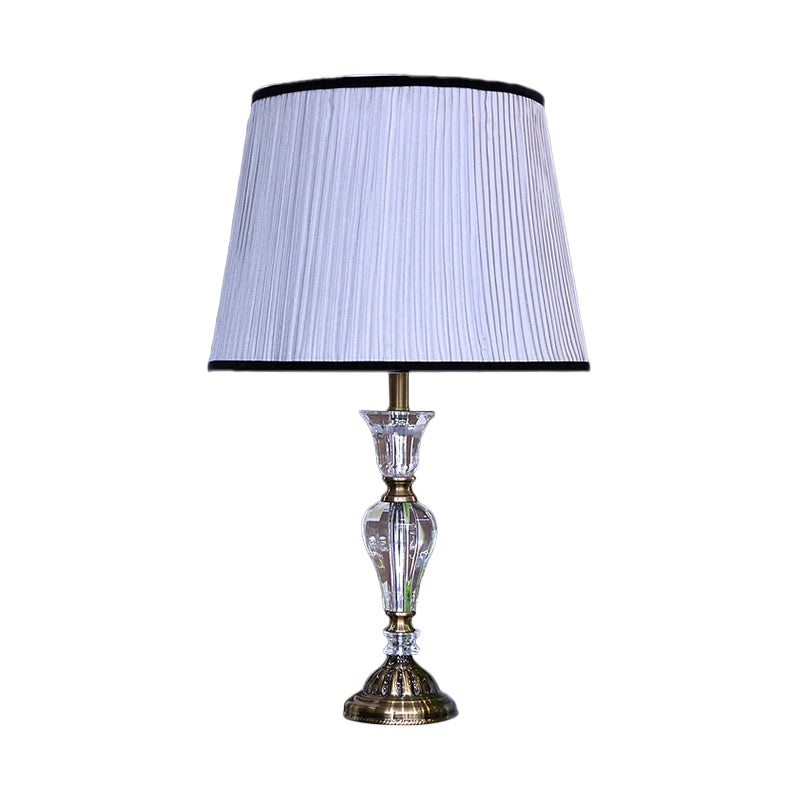 Modern Barrel Task Light Fabric 1 Bulb Small Desk Lamp in Light Purple with Metal Base Clearhalo 'Lamps' 'Table Lamps' Lighting' 415742