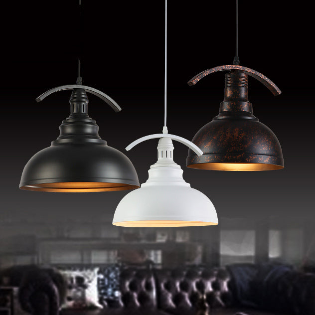 Industrial Bowl Shade Pendant Lighting 1 Light Metal Suspension Light with 39