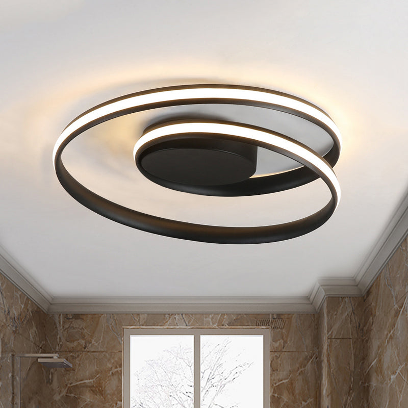 White/Black Circle Ceiling Lights Flush Mount Modern 18