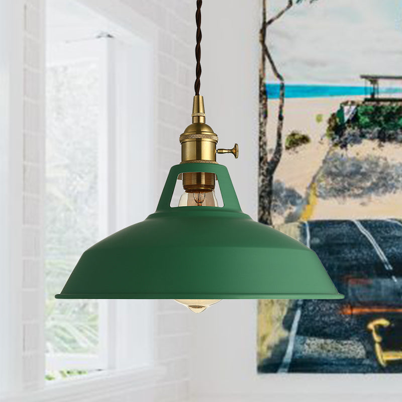 Green Barn Ceiling Light Industrial Stylish Metal 1 Light Living Room Pendant Lamp with Plug-In Cord Clearhalo 'Art Deco Pendants' 'Cast Iron' 'Ceiling Lights' 'Ceramic' 'Crystal' 'Industrial Pendants' 'Industrial' 'Metal' 'Middle Century Pendants' 'Pendant Lights' 'Pendants' 'Tiffany' Lighting' 456446