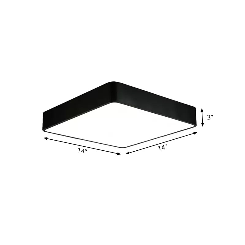 White/Black Square Flush Mount Modern 14