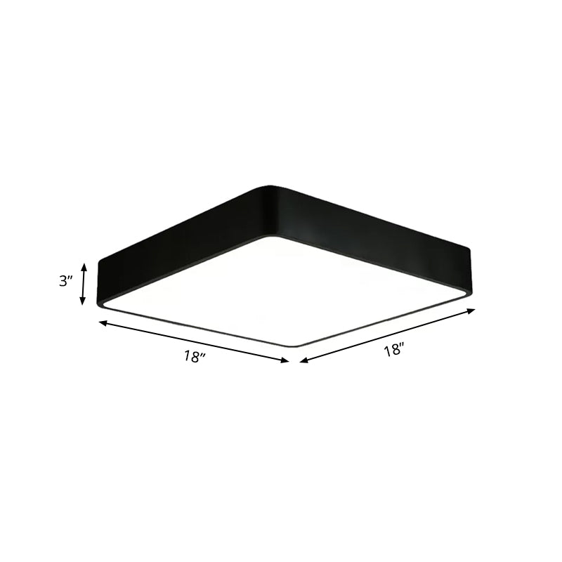 White/Black Square Flush Mount Modern 14