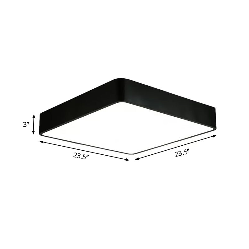 White/Black Square Flush Mount Modern 14