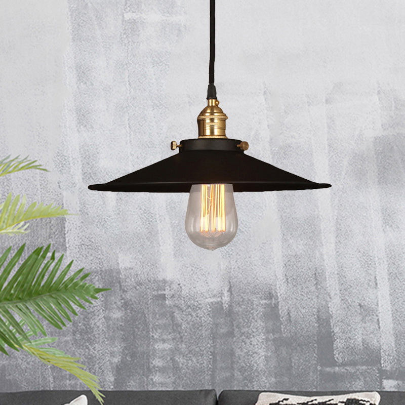 Metal Conic Ceiling Pendant Industrial Style 1 Light Dining Table Ceiling Light Fixture in Brass/Weathered Brass Clearhalo 'Art Deco Pendants' 'Cast Iron' 'Ceiling Lights' 'Ceramic' 'Crystal' 'Industrial Pendants' 'Industrial' 'Metal' 'Middle Century Pendants' 'Pendant Lights' 'Pendants' 'Tiffany' Lighting' 456636