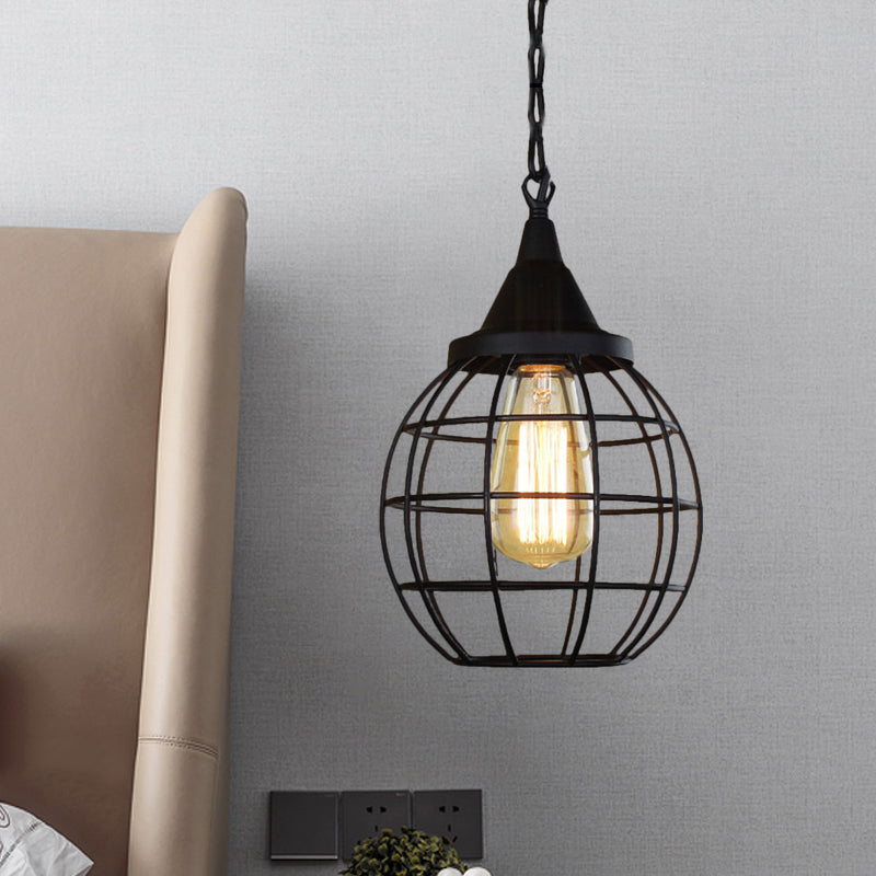 Metal Cage Pendant Light Farmhouse Style 6