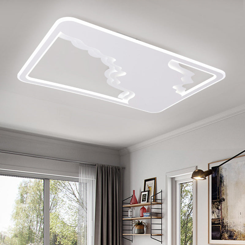 Ultra Thin Flush Lamp Modernism Metal Integrated Led White Flush Mount Ceiling Light, 19