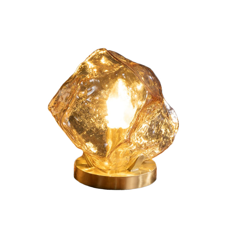 Modernism Geometrical Table Light Hand-Cut Crystal 1 Bulb Small Desk Lamp in Gold Clearhalo 'Lamps' 'Table Lamps' Lighting' 465040