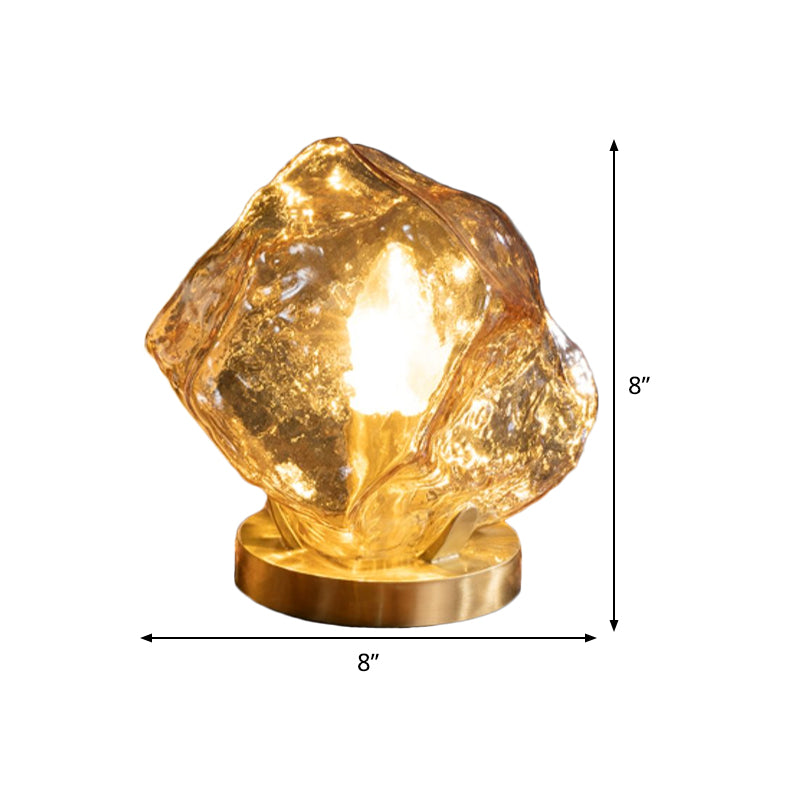 Modernism Geometrical Table Light Hand-Cut Crystal 1 Bulb Small Desk Lamp in Gold Clearhalo 'Lamps' 'Table Lamps' Lighting' 465042