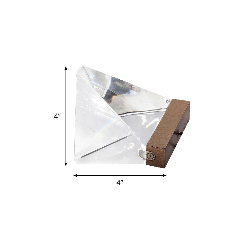Triangle Shape Living Room Desk Light Clear Crystal LED Minimalism Night Table Lamp Clearhalo 'Lamps' 'Table Lamps' Lighting' 465056