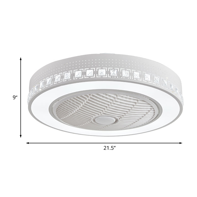 Ring Living Room Fan Lamp Modernism Acrylic LED 21.5