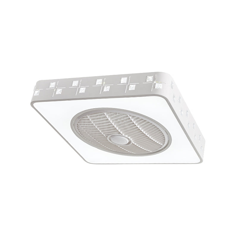 Minimalist Square Hanging Fan Lighting 21.5