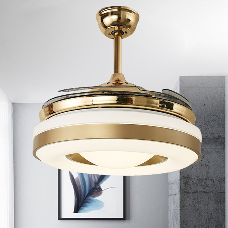 Metal Gold Hanging Fan Lighting Circle LED 42