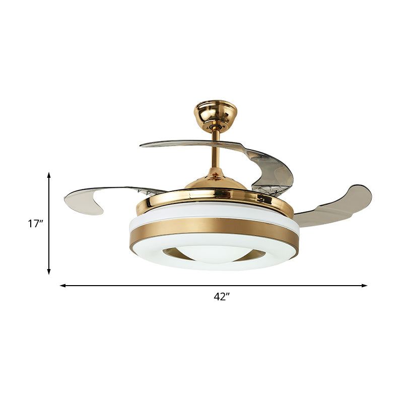 Metal Gold Hanging Fan Lighting Circle LED 42