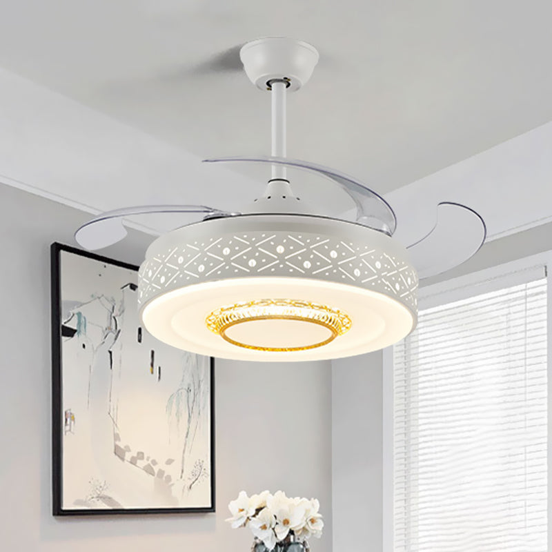 Drum Metal Ceiling Fan Light Modern 42