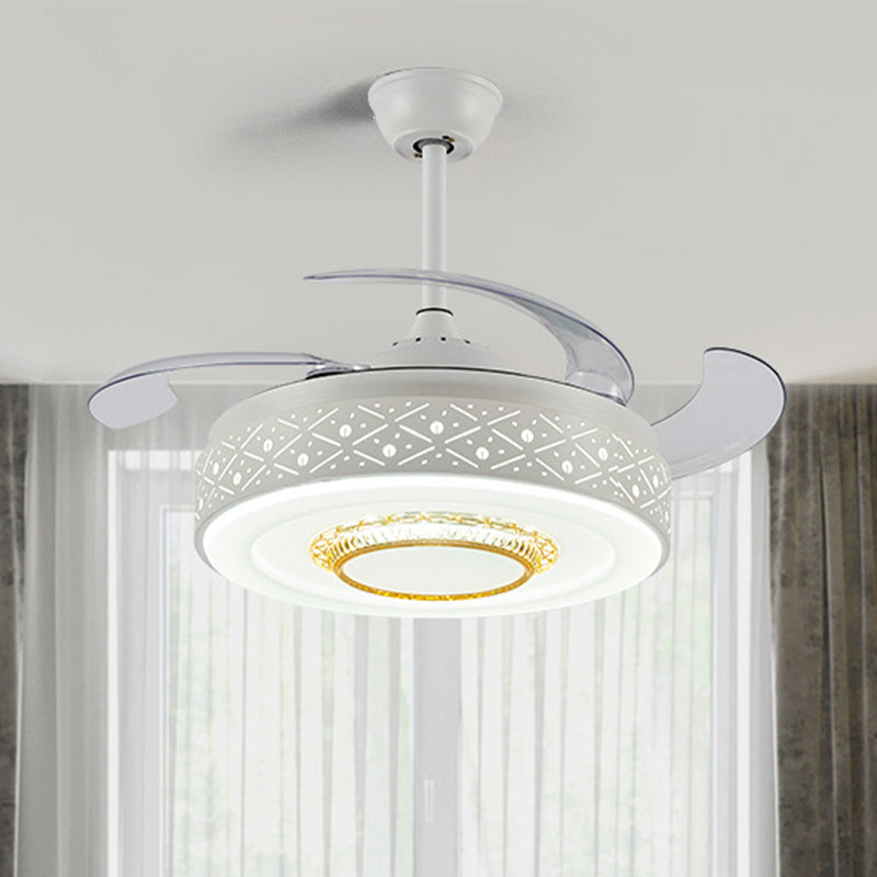 Drum Metal Ceiling Fan Light Modern 42