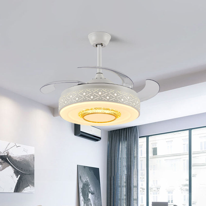 Drum Metal Ceiling Fan Light Modern 42