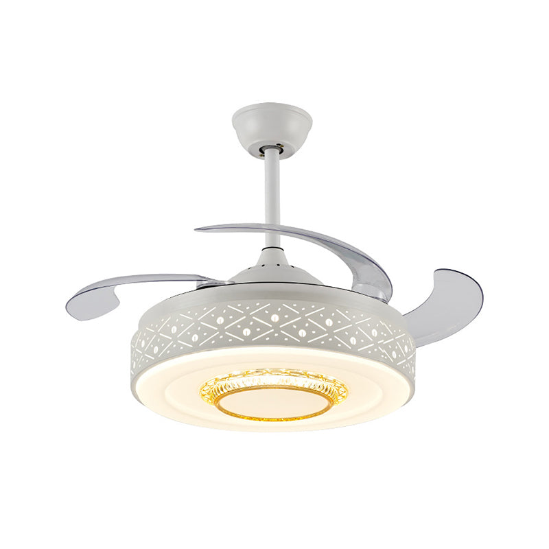 Drum Metal Ceiling Fan Light Modern 42