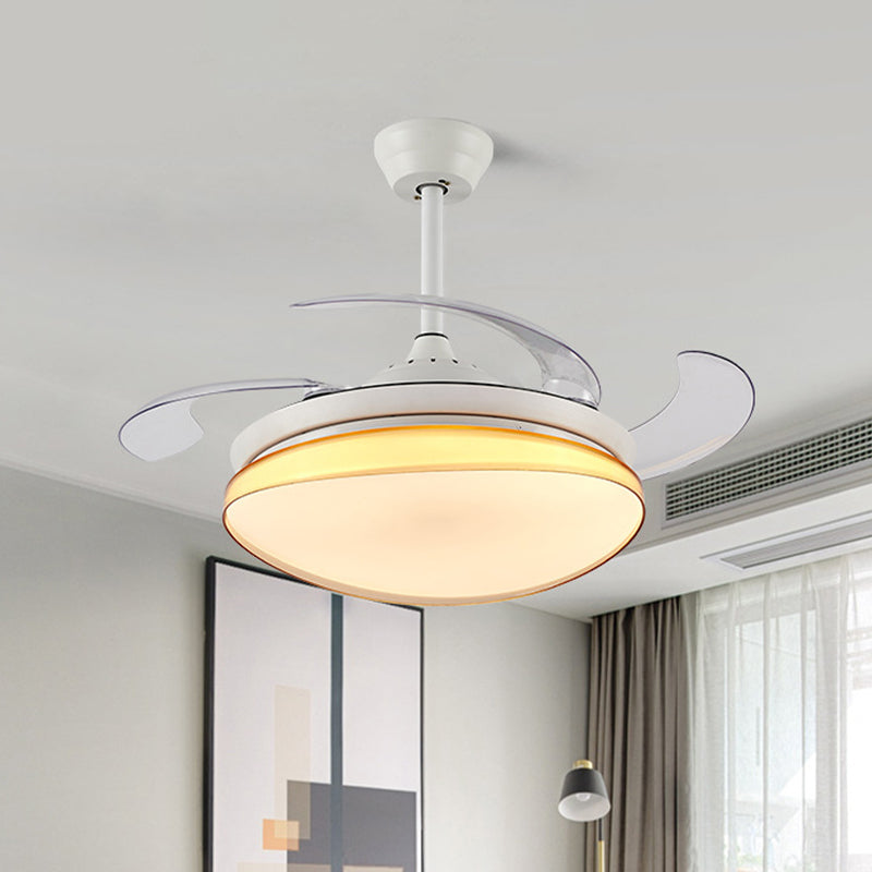 Curving Living Room Fan Lighting Simple Metal LED 42
